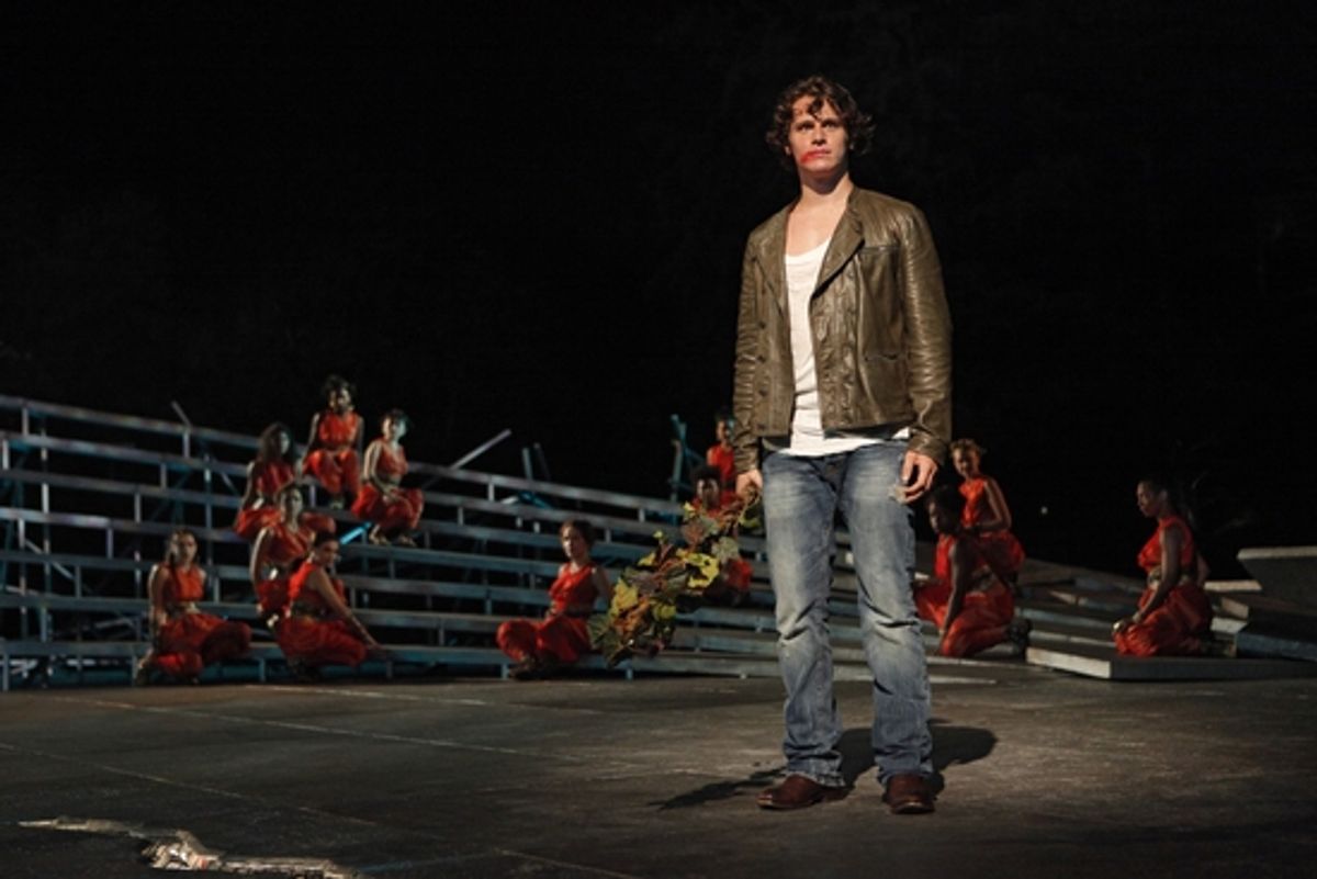 Jonathan Groff and the chorus at 